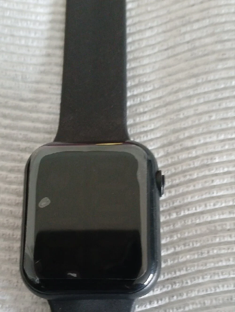 Black Smartwatch with Black Silicone Band